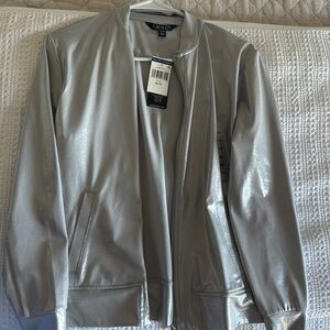 Silver metallic Lauren Ralph Lauren zip up jacket